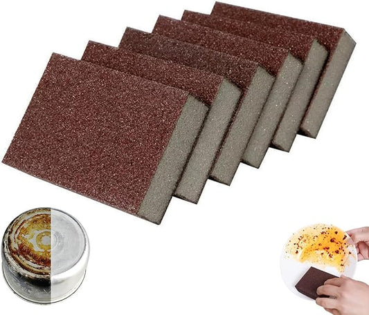 Magic Emery Cleaning Sponge, Nano Carborundum Sponge for Pots and Pans, Heavy Duty Magic Emery Sponge for Kitchen Surface Cleaning, Efficient Magic Eraser for Pots and Pans (6Pcs)