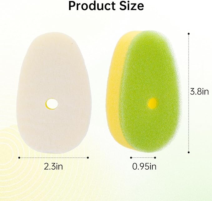 8 Packs Non Scratch Powerful Cleaning Sponge Refillsa - Compatible with Scrub Daddy Wand. Green.