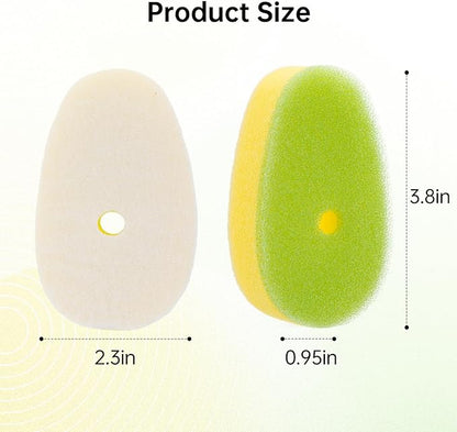 8 Packs Non Scratch Powerful Cleaning Sponge Refillsa - Compatible with Scrub Daddy Wand. Green.