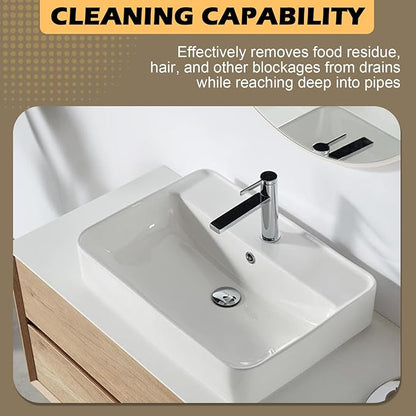 Flexible Long Sink Drainage Tool, AC Drain Cleaning Tool, Removal of AC blockages, Sink Blockage Remover, Cleaning Brush, 48 inches