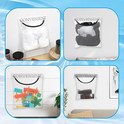 2 Pack Plastic Bag Holder, Plastic Bag Organizer Trash Bags Holder Sticky, Plastic-Bags Holders for Cabinet Garbage-Bag Dispenser Trash-Bag Organizer for Home Kitchen Grocery-Plastics Shopping Garbage