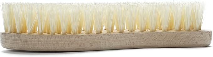 Konex Heavy Duty Scrub Brush - Old-Fashioned Wooden Design, Curved for Bathtubs, Wall and Floor Tiles - S-Shaped for Grime and Mildew Removal (Pack of 2)