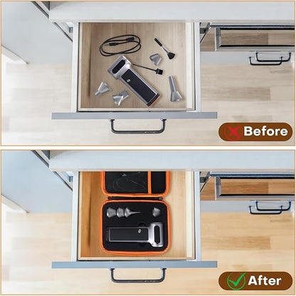 YouKnow Travel Case Compatible with WOLFBOX MF200 Compressed Air Duster - Custom Foam Organizer for Blower Tool & Accessories (Only Case) (Black)