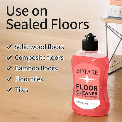 Floor Cleaner Liquid for Mopping, Household Deep Cleaning Solution for Wood,Hardwood,Tile,Laminate,Marble & Porcelain & Bathroom,Sakura Scent,17.6 Fl Oz Each(2 Bottles+1 Cleaning Cloth)