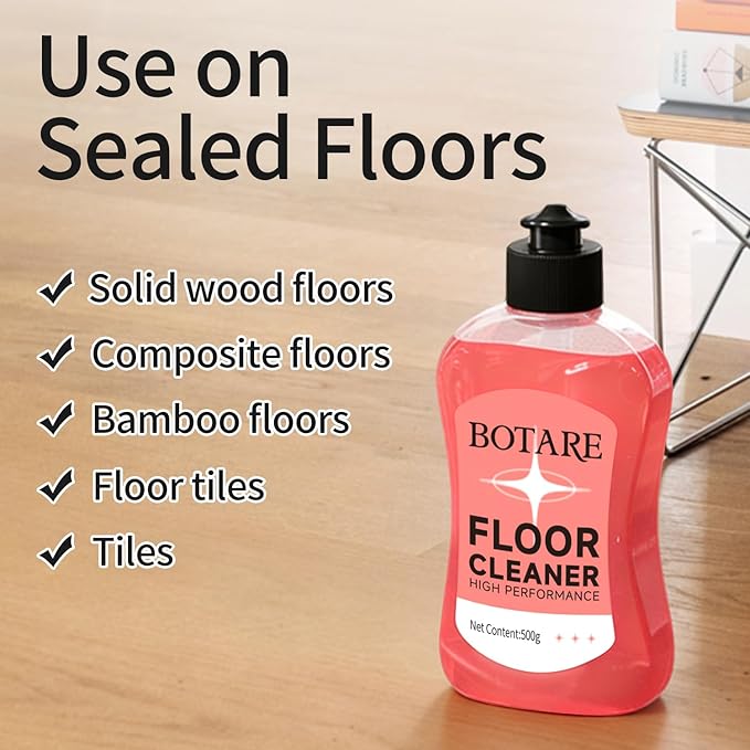 Floor Cleaner Liquid for Mopping, Household Deep Cleaning Solution for Wood,Hardwood,Tile,Laminate,Marble & Porcelain & Bathroom,Sakura Scent,17.6 Fl Oz Each(1 Bottle+1 Cleaning Cloth)