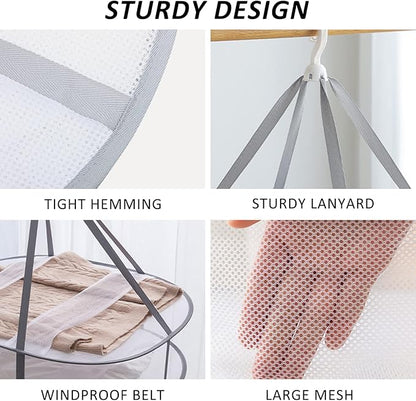 2 Pack 3-Tier Folding Mesh Clothes Hanging Dryer, Sweater Drying Rack, Large Laundry Drying Rack, Lay fold Flat Dry Hanger, Mesh Clothes Hanging Dryer - XL(3Tier)+XL(3Tier)