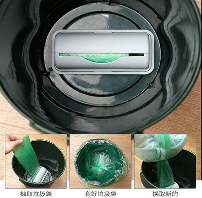 2Pack Small Trash Bag Dispenser Wall Mount with 2 Hooks for Kitchen Bathroom Waste Bin Can Liner Holder Organizer Under Sink