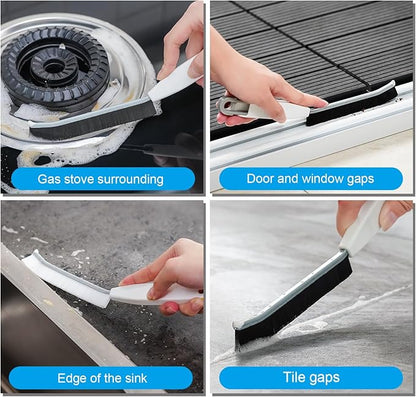 Hard Bristle Crevice Cleaning Brush,Multifunctional Gap Scrub Brush, Bathroom Cleaner Tools,Suitable for Tile Gaps,Kitchen, and Sink,Toilet, with Anti-Slip Handle Design (2 Pieces)
