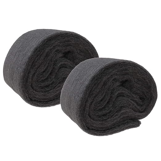 SING F LTD 2 Rolls of 120g Steel Wire Wool Ultra Fine 00000 Grade Soft Abrasion Resistance for Glass Cleaning Marble Furniture Polishing