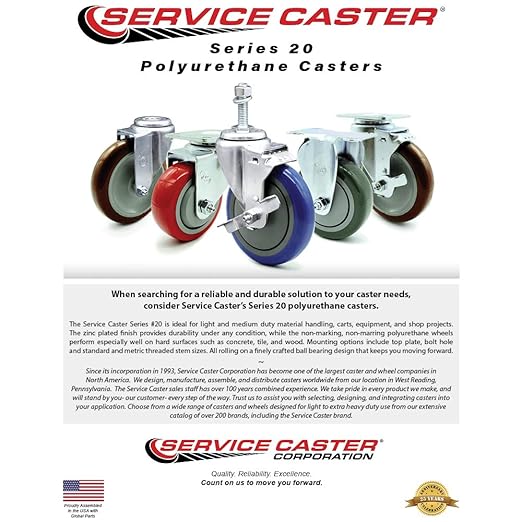 5" Casters for Rubbermaid 4400, 4500 Series - Heavy Duty Replacement, 4PK