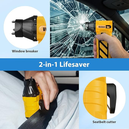 Electric Compressed Air Duster for Car Cleaning 110000 RPM Rechargeable Cordless Blower with 8000mah Battery for PC, Keyboard Includes Emergency Window Breaker & Seatbelt Cutter Replaces Canned Air