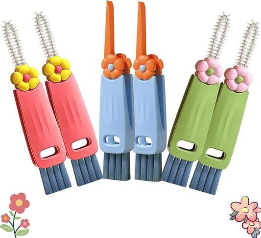 3 in 1 Cup Lid Cleaning Brush, 6 PCS Portable Water Bottle Brush, Multifunctional Bottle Cleaner Brush Set for Tight Spaces, Bottle Gaps, Tumblers, Travel Mug Caps