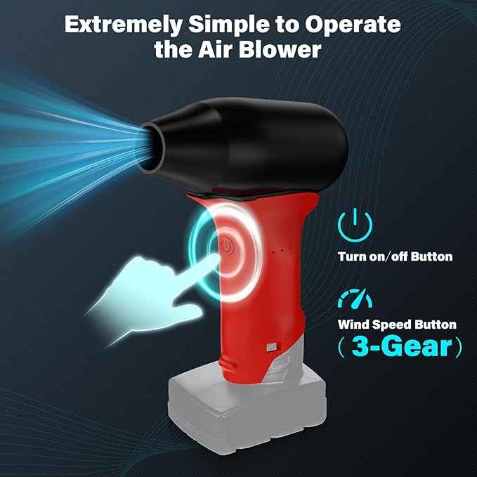 Mini Jet Blower Portable Violent Turbo Fan for Milwaukee 12V M12 Battery, 130000 RPM 3-Speed Wireless High Speed Handheld Fan, for Computer Key Board Cleaning,Hair Drying,Camping,Outdoors,Car
