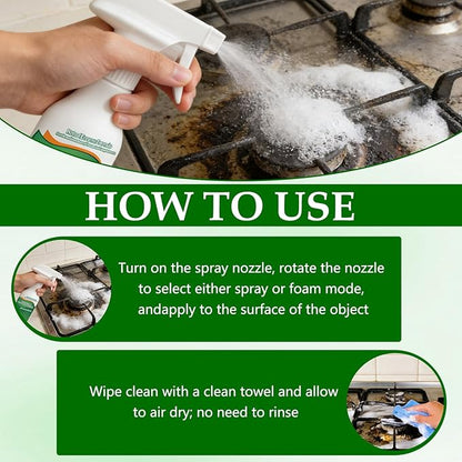Kitchen Cleaner Remover Spray,Multifunctional Kitchen Appliance Cleaner,Kitchen Enzyme Cleaner,For Cooktop,Stove,Oven,Microwave & Oil Stains-636ml