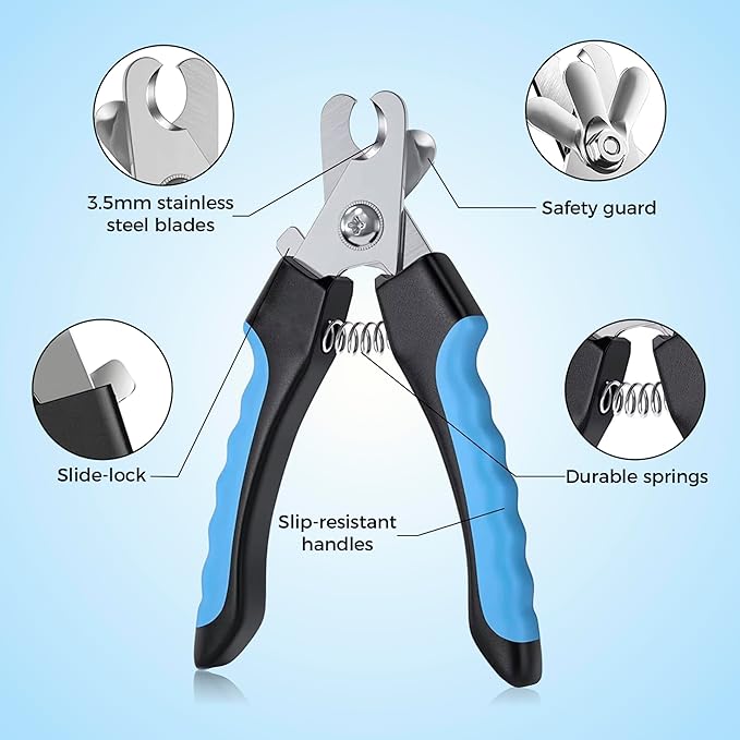 Pet Grooming Glove Set for Dogs & Cats - Professional Pet Hair Removal Glove with Free Nail Clippers and Silicone Finger Toothbrush