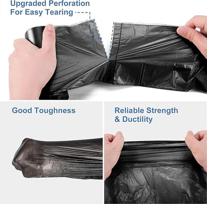 4 Gallon Biodegradable Black Trash Bag - Small Garbage Bags For Bathroom Can 4-6 Gallon 200 Counts Compostable Kitchen Unscented Recycling Little Waste Basket Liners Office Bulk Acqkunlo