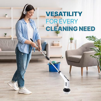 PURSONIC Cordless Rechargeable Power Scrubber Brush with 7 Heads - Extendable & Versatile for Effortless Cleaning