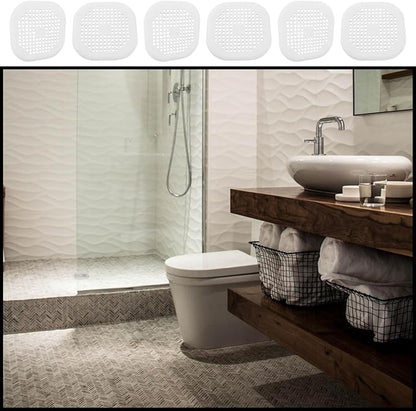 2 Pack 5.5 Inch / 140mm Drain Hair Catcher, Silicone Sink Drain Strainer Square Shower Drain Hair Catcher, Drain Protector Hair Catcher Hair Stopper for Bathroom Bathtub (White)