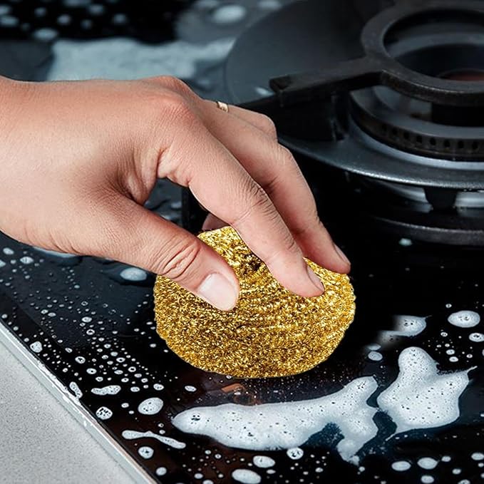 Copper Dish Scrubber – Extra Strength Ball | Heavy-Duty Cleaning Ball for Pots, Pans & Grills, Removes Stubborn Dirt, Buildup & Oil Stains; Perfect for Kitchen, Barbecue, Tile & Baking Surfaces