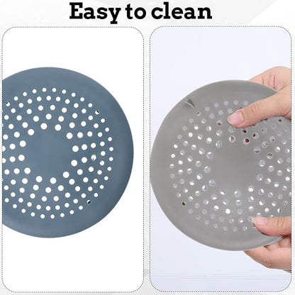 4 Packs Round Hair Drain Catcher, Drain Cover with Suction Cups, Durable Shower Drain Hair Catcher for Bathroom, Bathtub, Kitchen, Easy to Clean