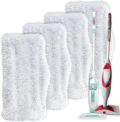 Turbo Microfiber 4-Pack Mop Pads for Shark Steam Mop SK Series & S Series - Shark Steam Replacement Pads