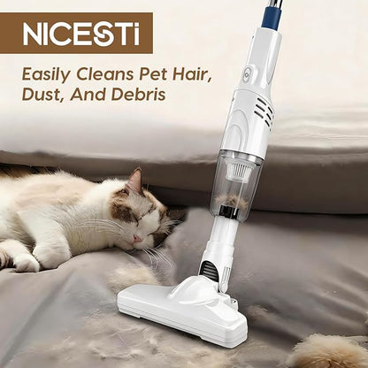 Stick Vacuum Cleaner, Powerful Suction Cordless 3-in-1 Small Handheld Vac with Filter for Hard Floor Lightweight Upright Home Pet Hair