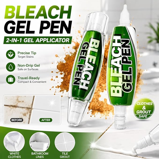 Msvvko Bleach Pen for Clothes Stain Remover Bleach Gel Pen Targeting Specific Stains Bathroom Cleaner, Shower