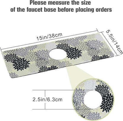 Sink Faucet Absorbing Mat, 2 Pack Drying Mat Around Faucet Sink Splash Guard Behind Faucet Sinkmat For Kitchen Bathroom Island Rv 15 * 5.5 Inch (38 * 14 cm)