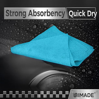 UNIMADE Microfiber Cleaning Cloth, 200PK Reusable Shop Rags Bulk Microfiber Cleansing Cloth Lint Free Cleaning-Towel for Car Kitchen Automotive Bar Mechanic Restaurant Garage,11.5"x11.5",Multicolor