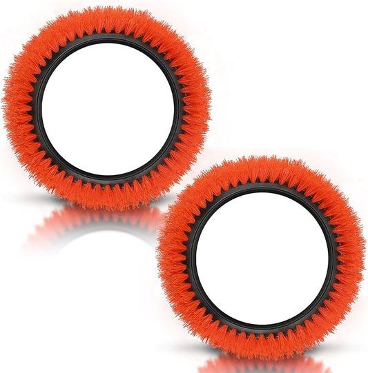 2 Pack 237047 Orange Commercial Tile and Resilient Floor Scrub Brush Replacement for Oreck Commercial ORB550MC, ORB600MW and ORB700MC Floor Machines, Heavy-Duty Brush, 10.5 in. Diameter