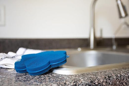 Fox Run Silicone Dish Scrubbing Brush, Navy