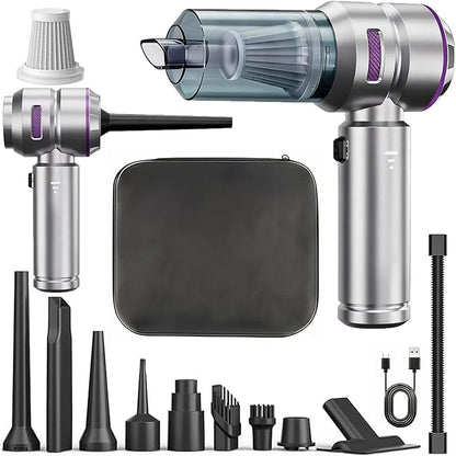 Handheld Car Vacuum Cordless, 16000Pa High Power Vacuum Cleaner and Air Duster, 2026 Upgrade 4-in-1 Portable Vacuum with 10 Multi-Nozzles for Small Jobs, Car, Home, Desk, Keyboards