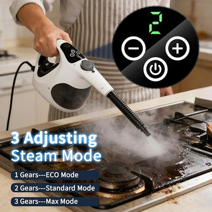 Handheld Steam Cleaner for Home – 3s Instant Heat-Up, Lightweight, and Easy Refill – Portable Steamer for Grout, Furniture, Kitchen, and More(White)