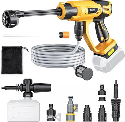 Ecarke Portable Car Cleaning Tool Compatible with Dewalt 20V Battery, 6-in-1 Nozzle & Foam Cannon, 3-Speed Adjustment, 5m Hose, Brushless Motor for Car Floor, Patio, Fence(Tool ONLY, NO Battery)