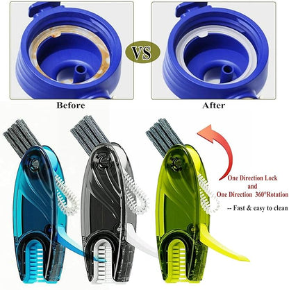 4in1 Multifunctional Cleaning Brush Set, 1pc Bright Grey, Plastic