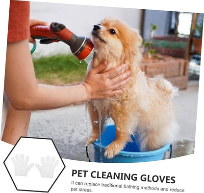 Garneck 1bag Pet Cleaning and Grooming Gloves No-Rinse Spa Mitts for Cats and Dogs Ergonomic Design for Easy Grooming and Cleaning Original Scent