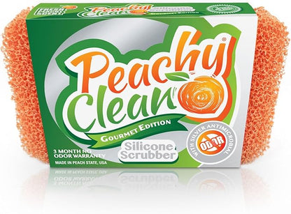 Gourmet Silicone Scrubber by Peachy Clean (Qty 1) with Fresh Peachy Fragrance