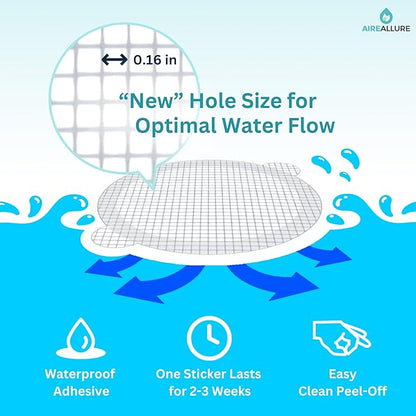 100 Pack Disposable Shower Drain Hair Catcher Mesh Stickers - Peel & Stick Drain Strainers to Prevent Clogs, Strong Waterproof Adhesive, Mess-Free Disposable Drain Covers for Shower & Bathtub