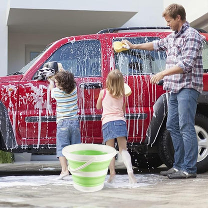 Collapsible Bucket 1.3 Gallon 5L Water Bucket for Cleaning Foldable Portable Plastic Mop Bucket with Handles Indoor Household Outdoor Car Wash Camping Fishing
