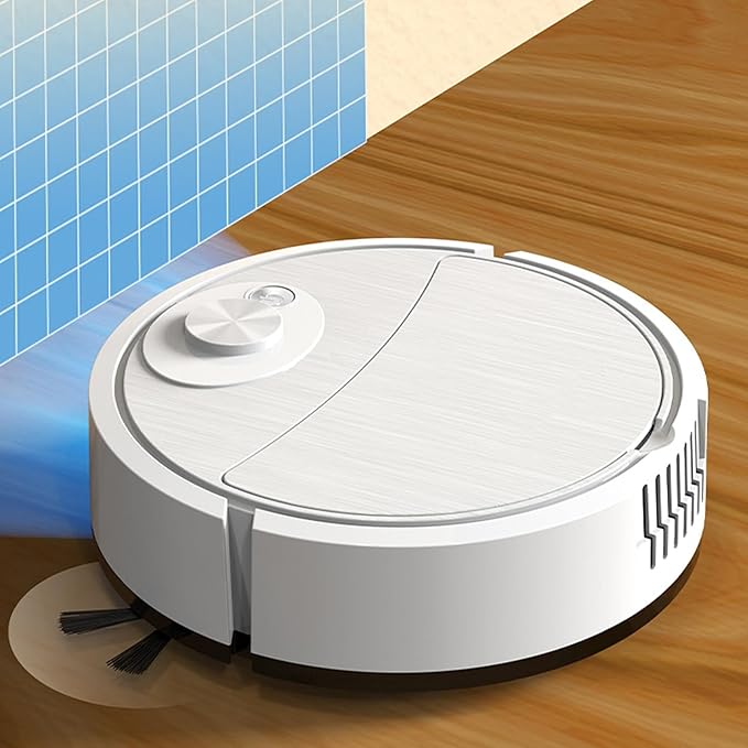 Mini Cleaner Sweeping Robot Super Suction Low Noise One Start Rechargeable Vacuum Cleaner Sweeping Mopping Robot Memory Multiple Cleaning Modes White One Size