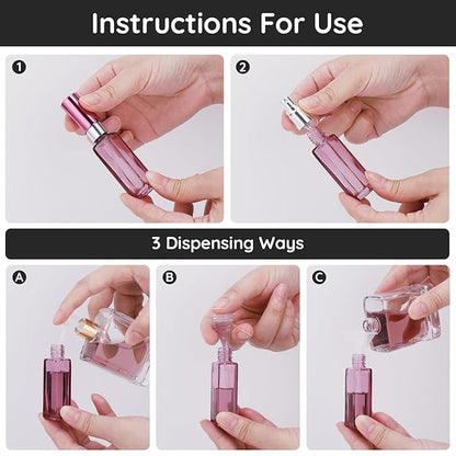 Segbeauty 10 Packs Glass Perfume Bottles - 10ML Empty Refillable Travel Atomizer, Small Spray Bottle With Fine Mist Sprayer, Portable Scent Pump for Fragrance Samples