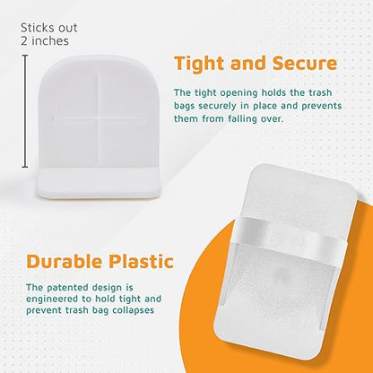 PlasticMill Trash Bags Cinch, White, 6 Pack, To Hold Garbage Bags In Place.May not be compatible with some Garbage Can drawers or compacters.
