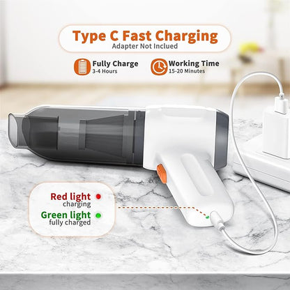 NICE BUDDY Cordless Vacuum Cleaner-Mini Air Duster, Portable Handheld Vacuum, 3 in1Dry Use for Car Keyboard,Dust Buster & Air Blower for Kitchen, 6500PA Suction,Inflate/Deflate Swim Ring