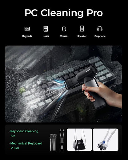 EG evoger Electric Air Duster,180000RPM Super Power Handheld Cordless Air Duster 6000mAh 3-Gear Adjustable Dust Blower for Computer, Keyboard,Outdoor, House, Car