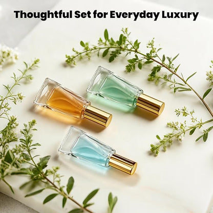4PCS 10ML Glass Perfume Bottle Set, Tube-Shaped Portable Perfume Bottles Refillable With Dispenser Tools, Empty Atomizer Pocket Spray Bottle for Cologne Dispenser, Travel and Sample Container