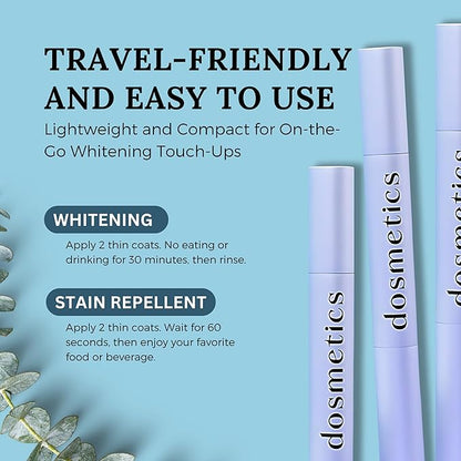 Teeth Whitening Pen 3 Pack, Teeth Stain Remover Pen for Coffee Wine Tea Soda, Enamel Safe Stain Repellant Pen for Teeth Whitening Without Sensitivity, Over 60 Applications, 2ml