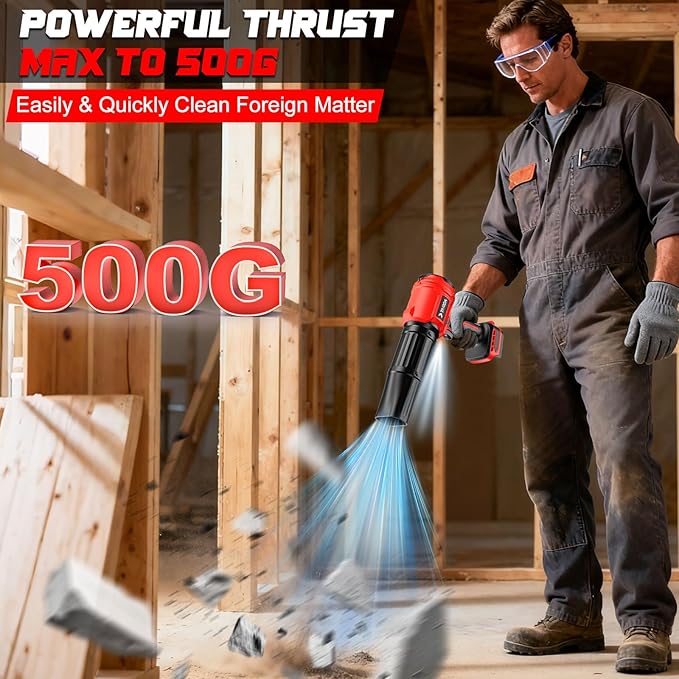 Cordless Leaf Blower Compatible for Milwaukee 18V Battery(NO Battery), Mini Turbo Jet Blower with 2 Nozzles, Lightweight & One-Hand Use, for Patio Garage Yard Cleaning Car Dryer(Tool Only)