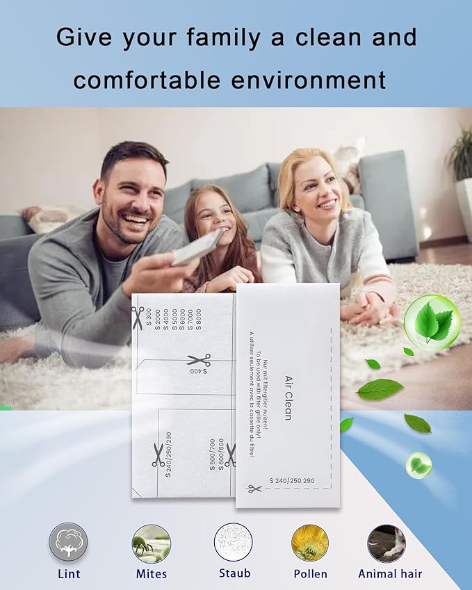 6 Pack AirClean Filters and Motor Protection Filters Replacement Parts for Miele Vacuum Compact C1 C2, Complete C1 C2 C3, Classic C1, Dynamic U1, S200-S899, S2000-S8999
