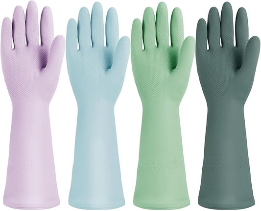 Jsocoah Cleaning Gloves for Dishwashing, 4/5 Pairs Reusable Kitchen Gloves for Wash, Household Cleaning Glove for Dishes Pet
