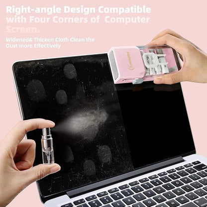 Tassmpitor Keyboard Cleaning Kit, All in 1 Laptop Cleaning Kit for MacBook iPhone iPad Camera Lens Airpods Computer, Compact Keyboard Cleaner with Spray and Brush, Multitool for Electronic Screen